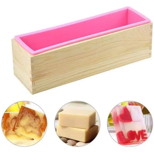 Wooden Rectangle Silicone Soap Mould