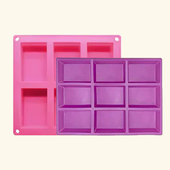 6 Cavity Rectangle + 9 Cavity Rectangle Soap Mold - Combo Pack